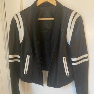 VEDA Size Small Leather Jacket with Silk Lining